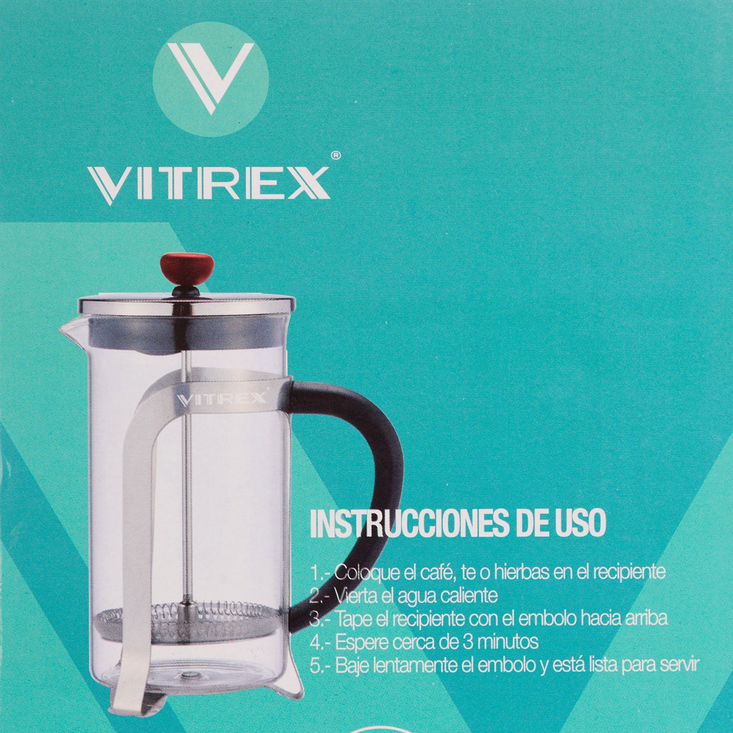 Cafetera Francesa Embolo Vitrex Chennai 600 ML