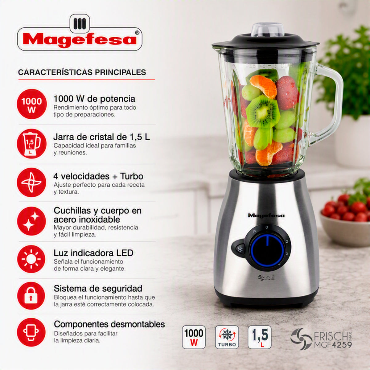 Licuadora Magefesa Frisch Blender 1.5 L