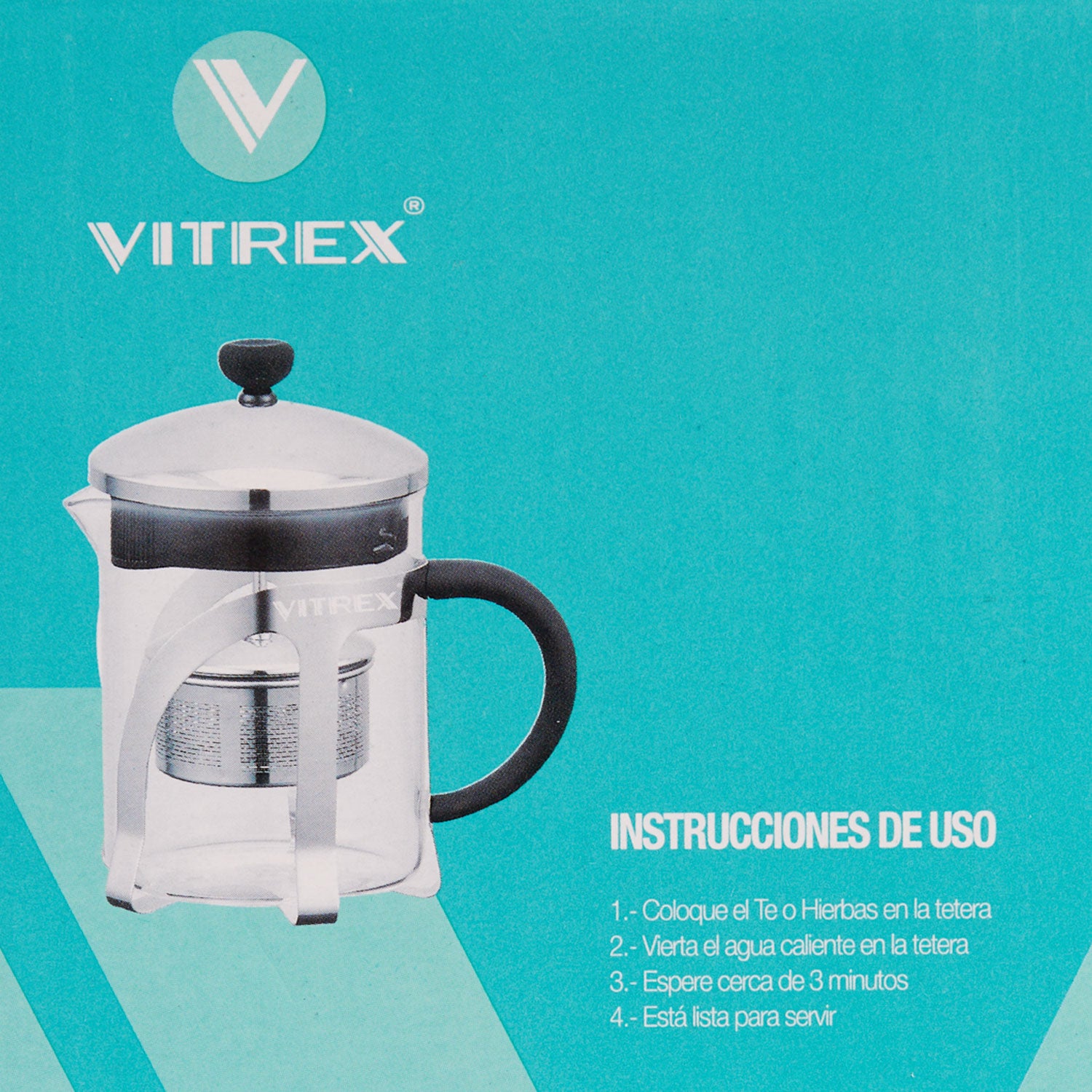 Tetera De Embolo Indi Vitrex 600 ML