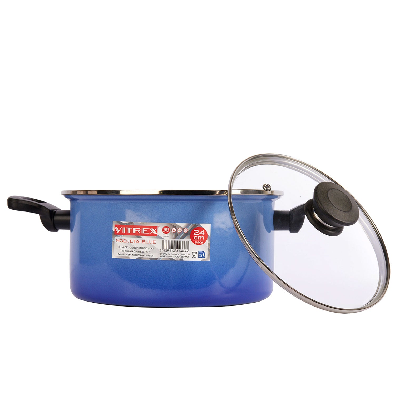 Olla De Acero Vitrex Etai Blue 24CM