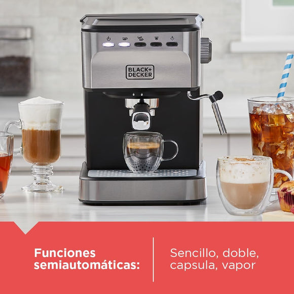 Cafetera Semi Automatica Espresso Black+Decker