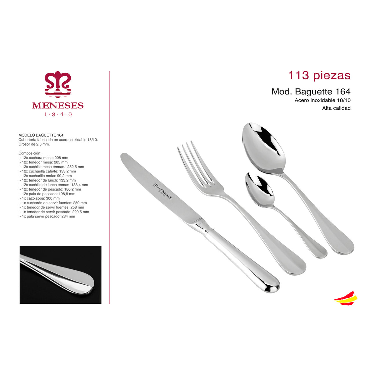 Maleta de Cuchilleria Meneses Mod.164 113 Pzs.