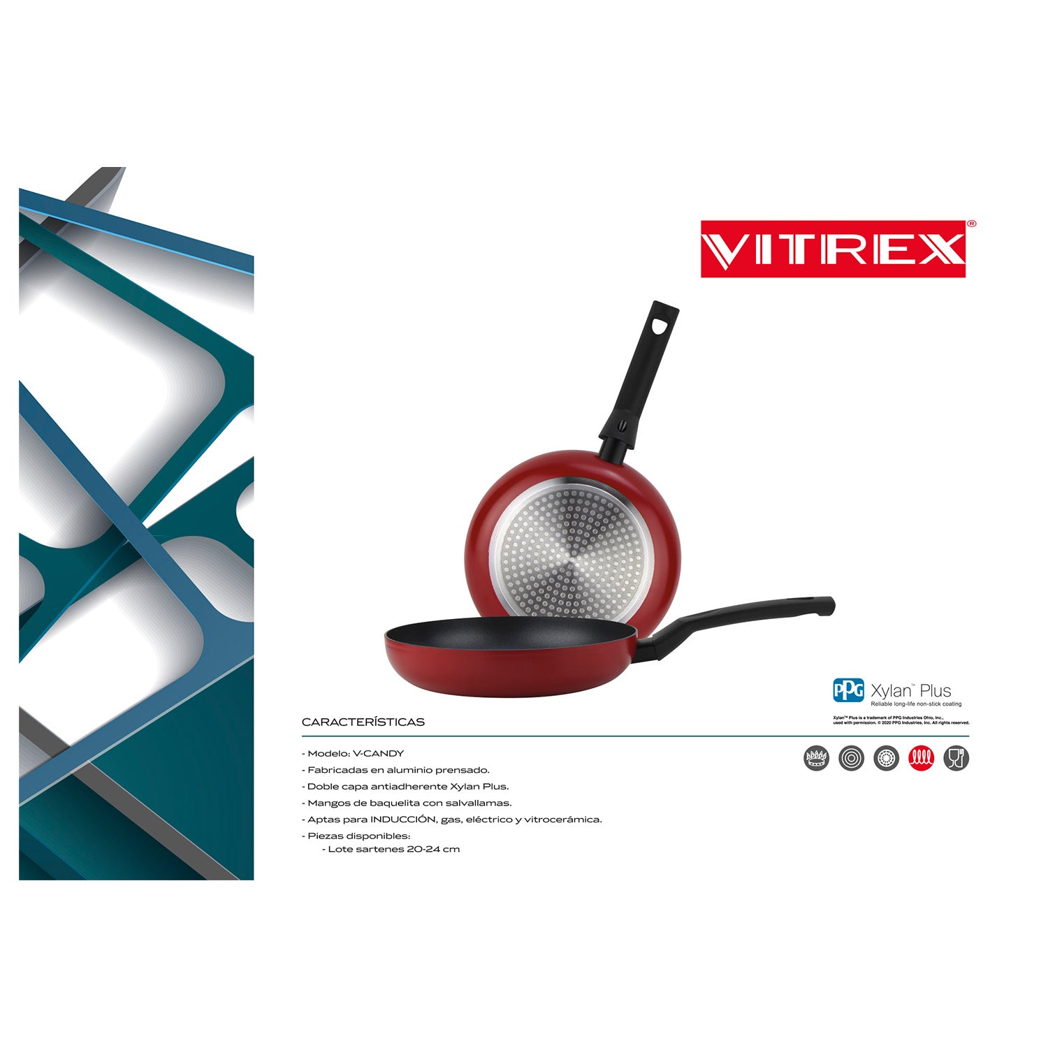 Set Sartenes De Aluminio Vitrex Candy 20-24CM