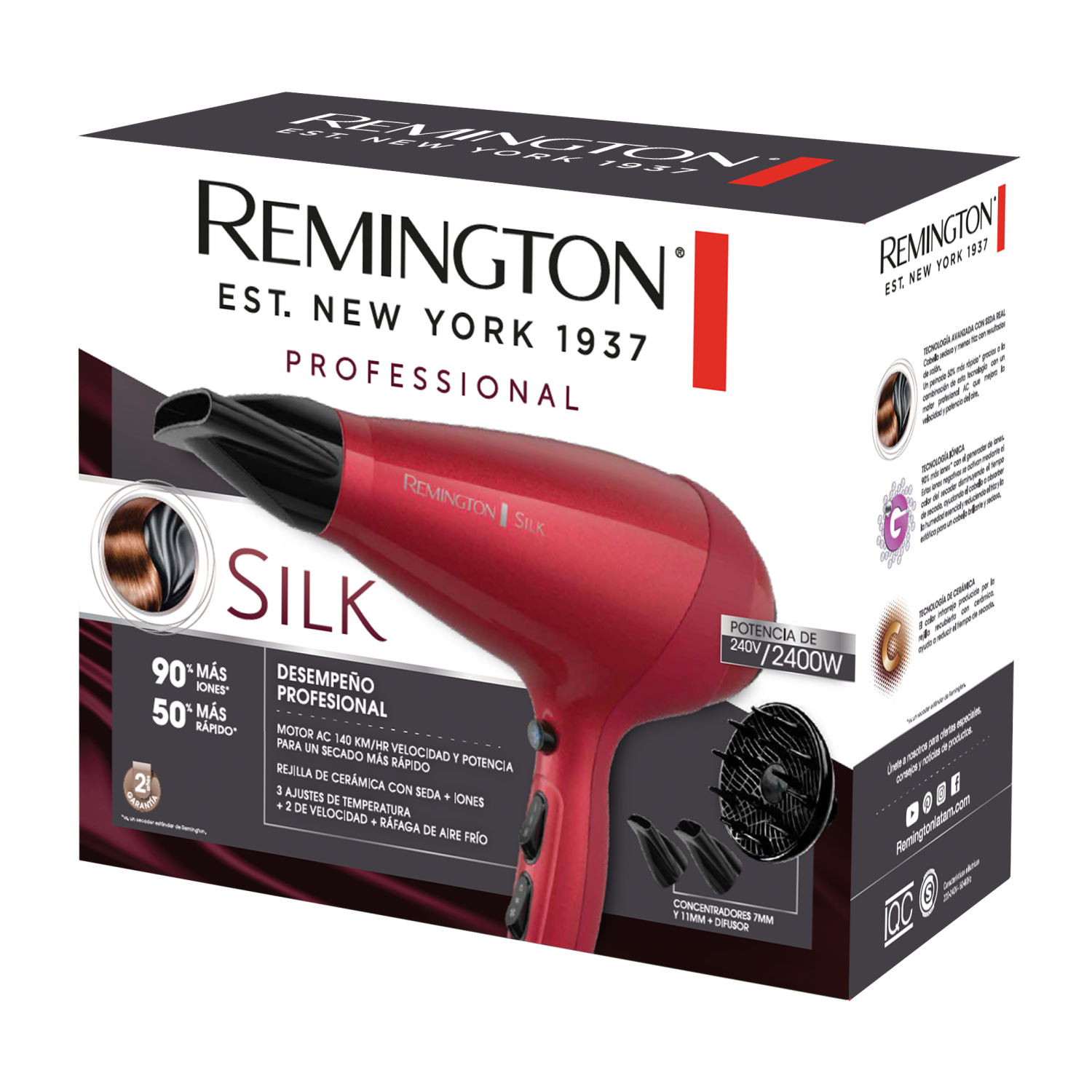 PACK REMINGTON SECADOR DE PELO AC9096 Y PLANCHA S9600 SILK - 0