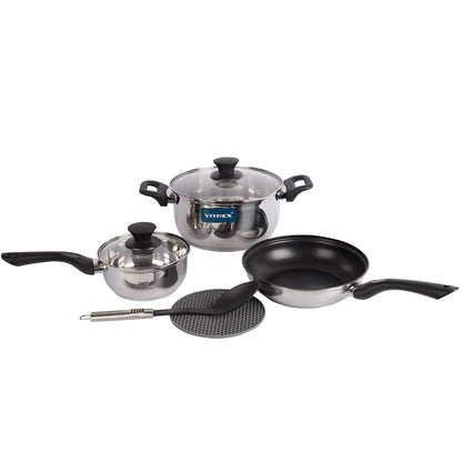 Bateria De Cocina Acero Inoxidable 7 piezas Vitrex