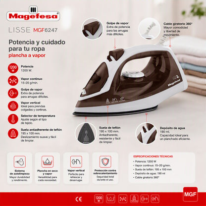 Plancha De Ropa A Vapor Magefesa Lisse MGF6247