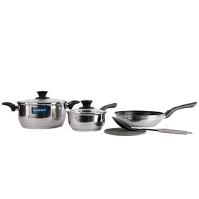 Bateria De Cocina Acero Inoxidable 7 piezas Vitrex
