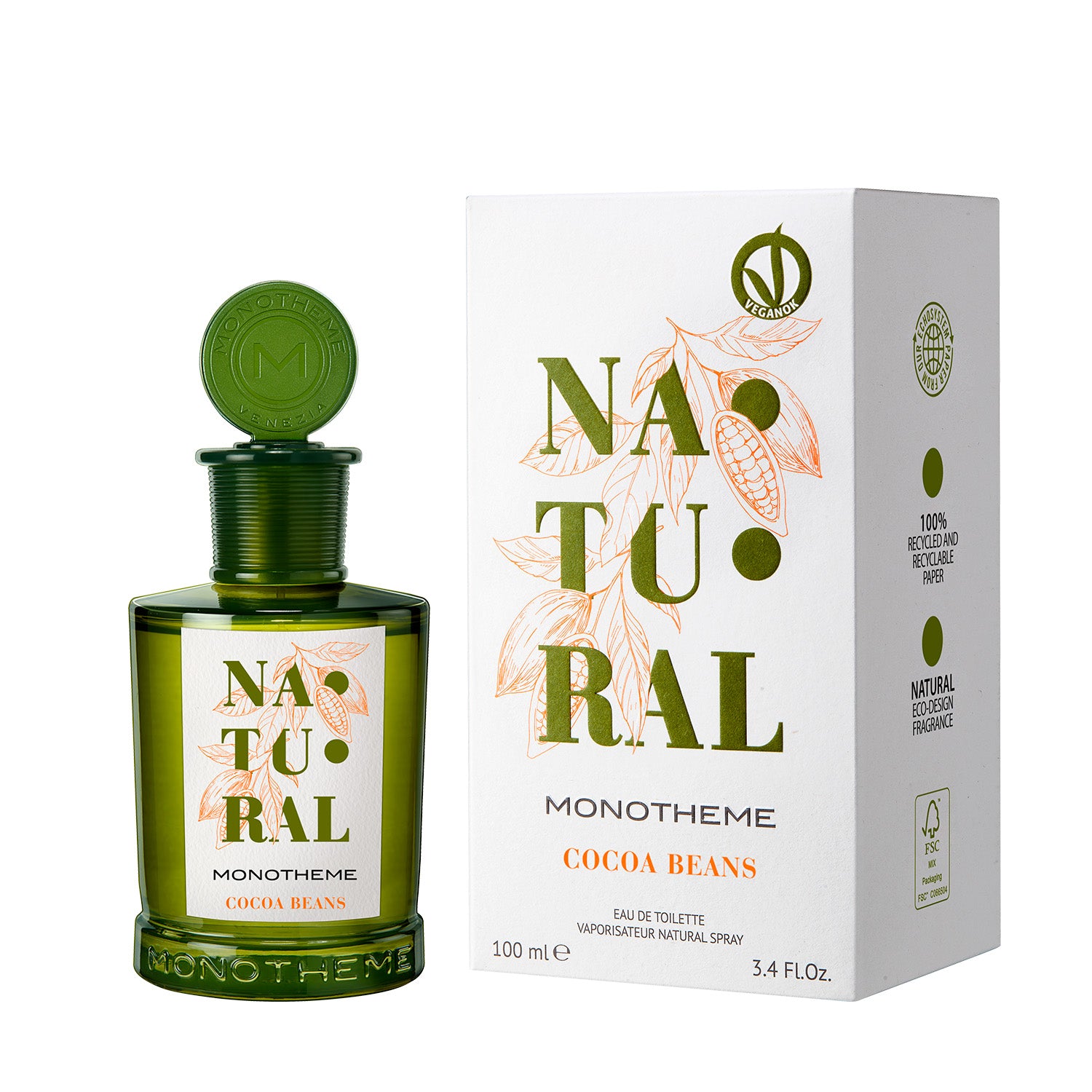 Monotheme Natural Cocoa Beans EDT 100 Ml Vegan