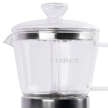 Cafetera Italiana Aluminio Vitrex Crystal 6 Tazas - 0