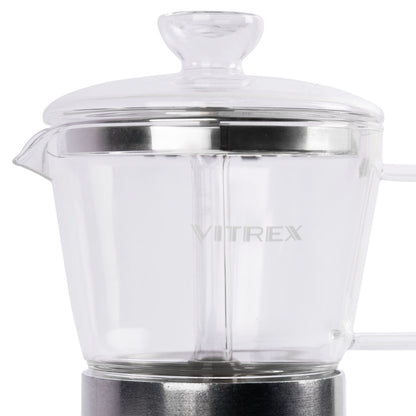 Cafetera Italiana Aluminio Vitrex Crystal 9 Tazas