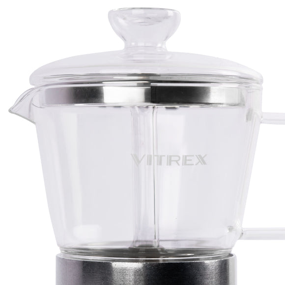 Cafetera Italiana Aluminio Vitrex Crystal 9 Tazas