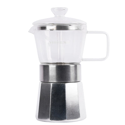 Cafetera Italiana Aluminio Vitrex Crystal 9 Tazas