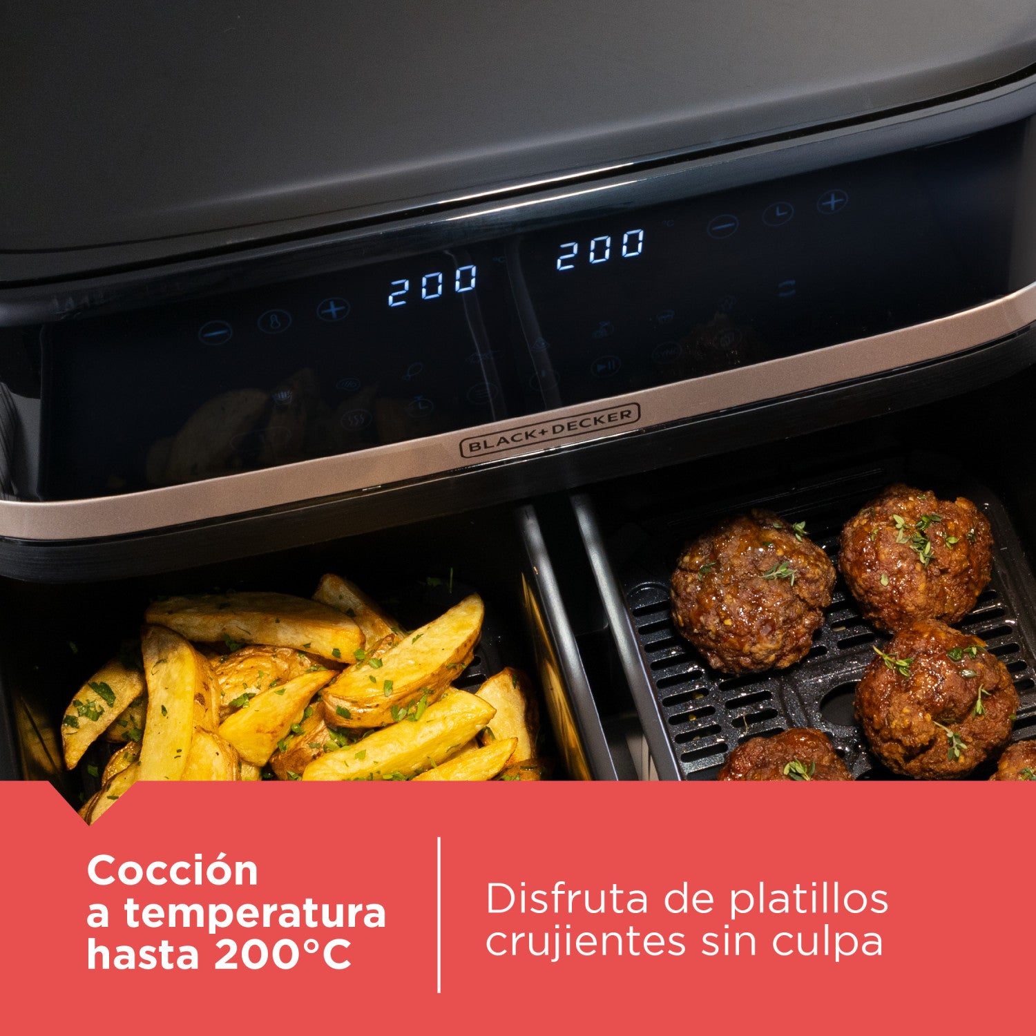 Freidora de Aire Dual Black+Decker Purifry 9 Litros
