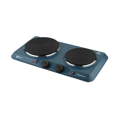 Cocina Electrica Encimera 2 Plato 2000W Azul