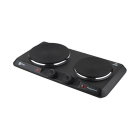 Cocina Electrica Encimera 2 Plato 2000W Negra