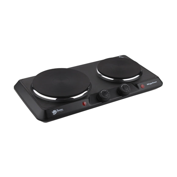 Cocina Electrica Encimera 2 Plato 2000W Negra