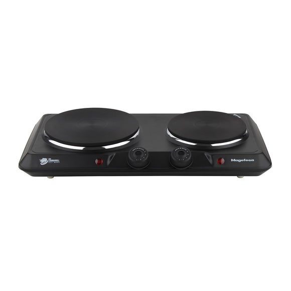 Cocina Electrica Encimera 2 Plato 2000W Negra