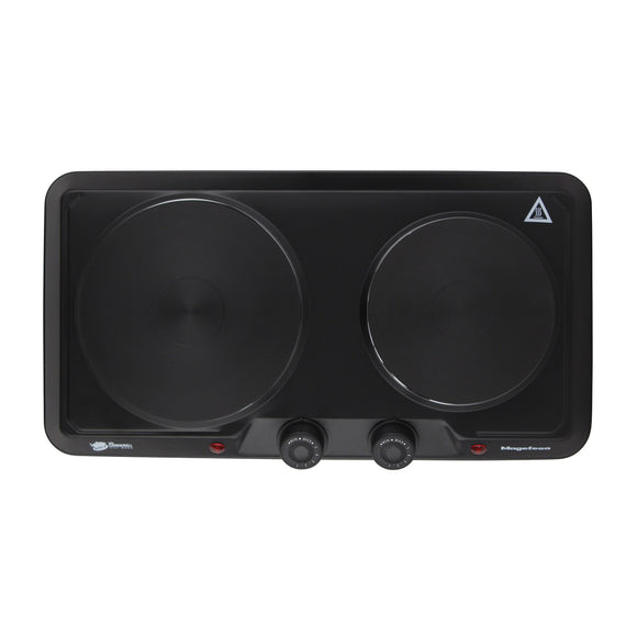 Cocina Electrica Encimera 2 Plato 2000W Negra