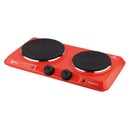 Cocina Electrica Encimera 2 Plato 2000W Roja-1