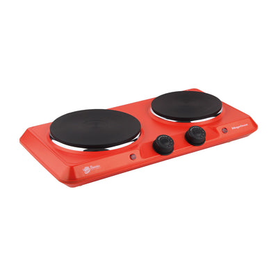 Cocina Electrica Encimera 2 Plato 2000W Roja - 0