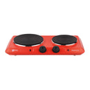 Cocina Electrica Encimera 2 Plato 2000W Roja-3
