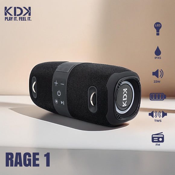 Parlante Mini Bluetooth KDK Boombox 22W Negro