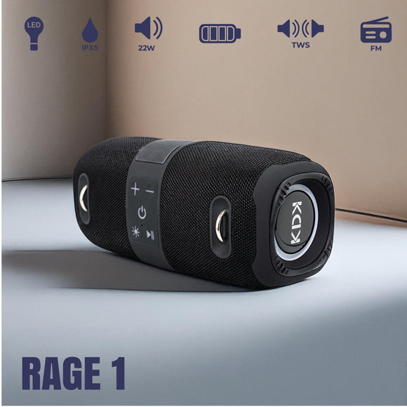 Parlante Mini Bluetooth KDK Boombox 22W Negro