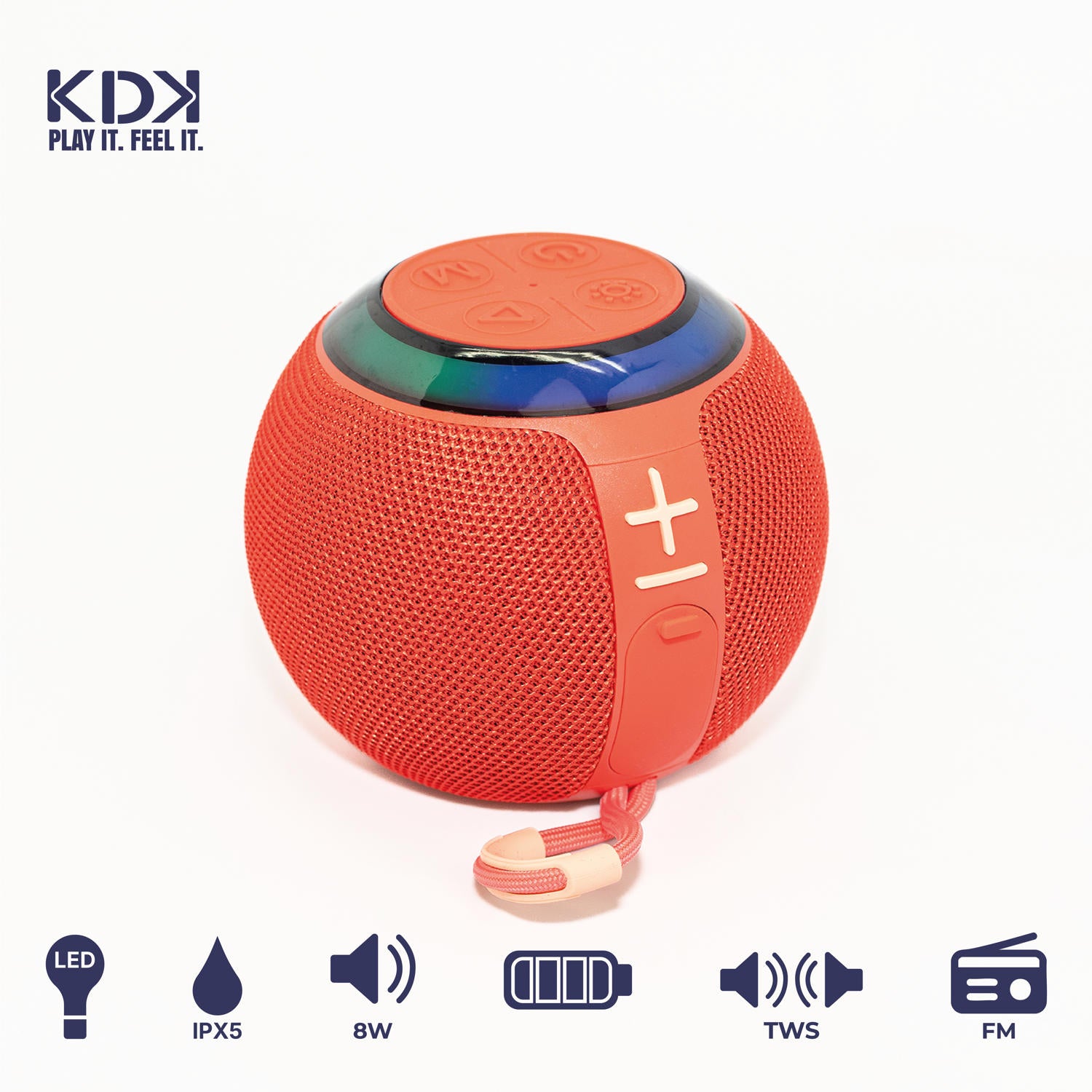 Parlante Mini Bluetooth KDK Orb Bola 8W Naranjo