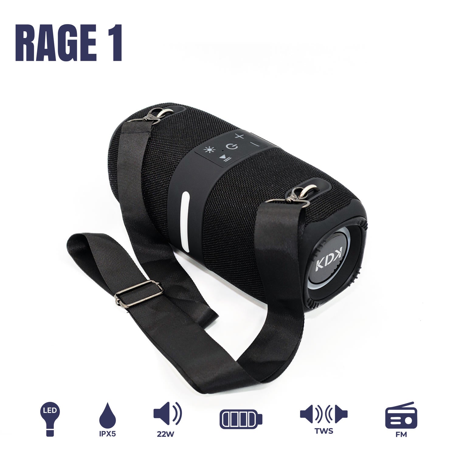 Parlante Mini Bluetooth KDK Boombox 22W Negro