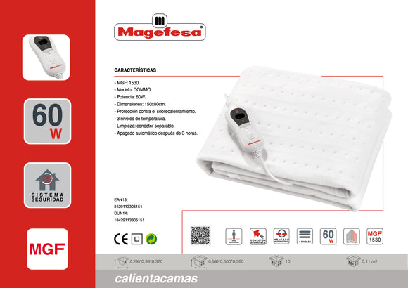 Calienta Camas Magefesa Dommo Mgf1530 1 Plaza