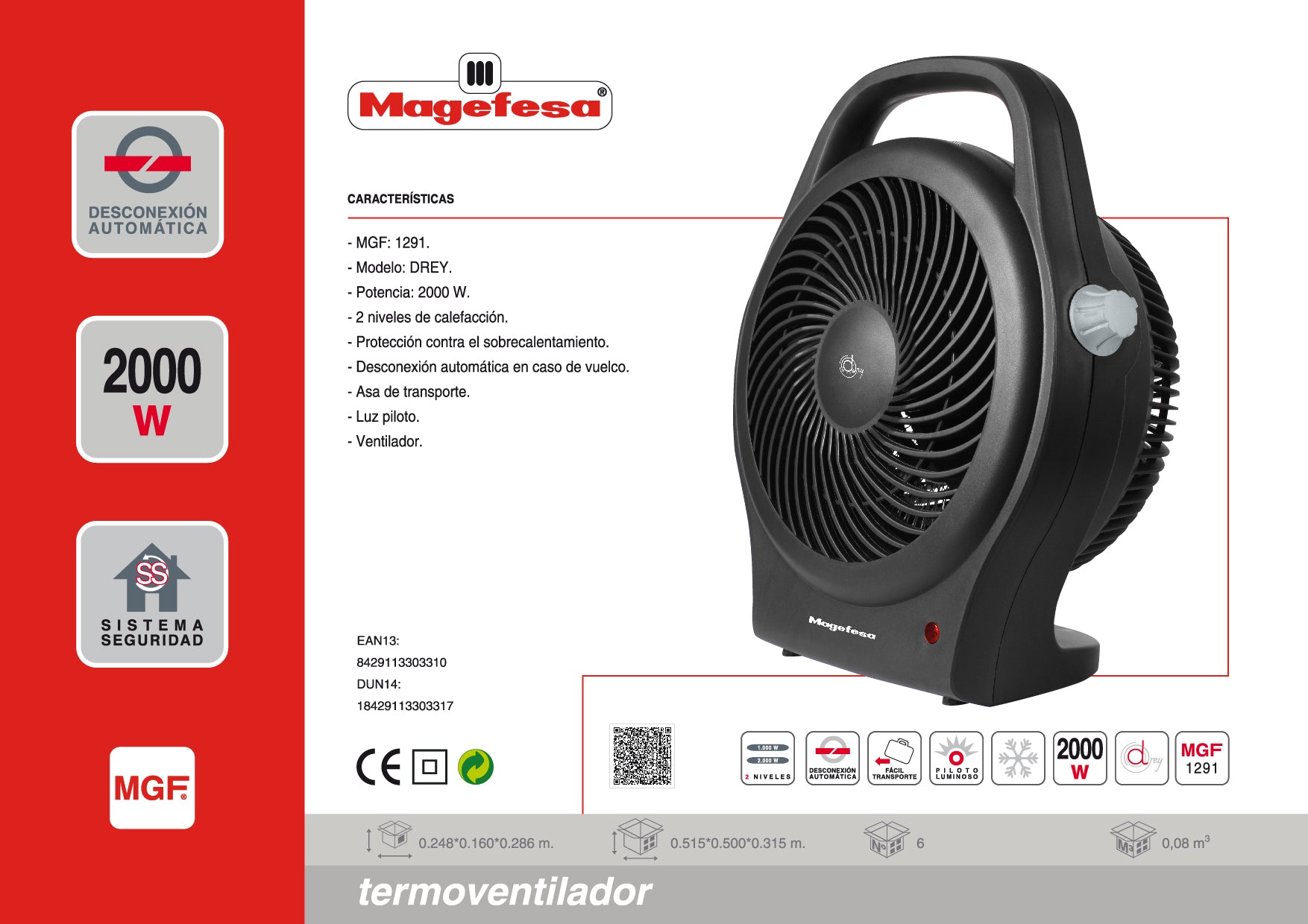 Termoventilador Magefesa Drey Mgf1291