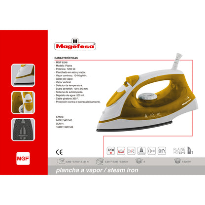 Plancha De Ropa A Vapor Magefesa Plaine MGF6246