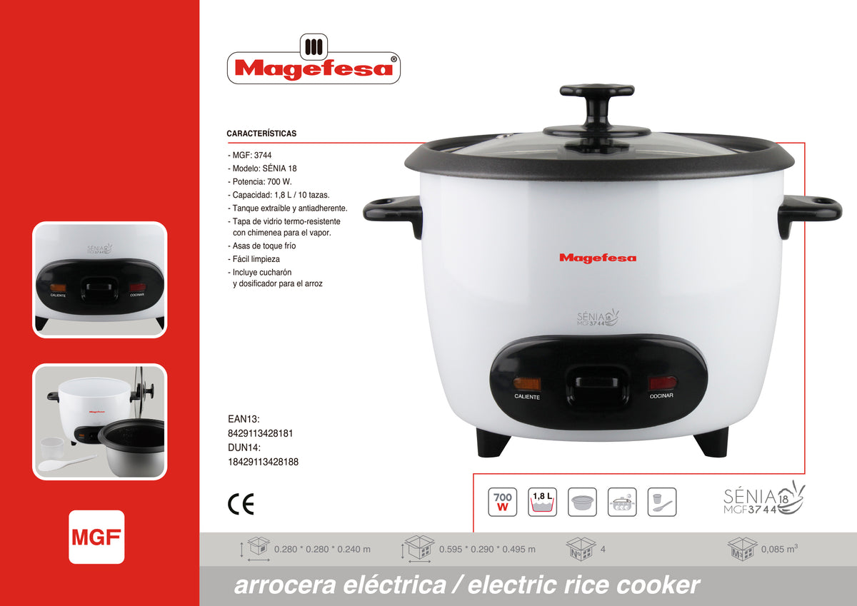 Arrocera Eléctrica Magefesa 1.8 L Senia MGF3744