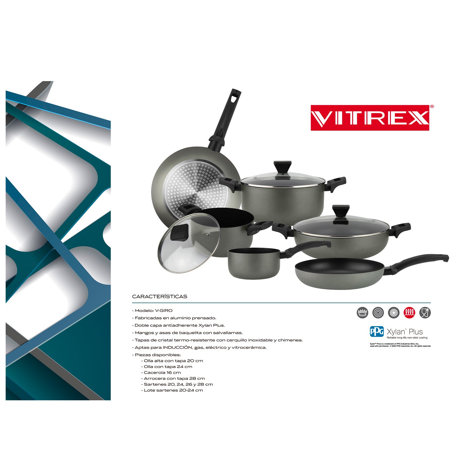 Sartén De Aluminio Vitrex Giro 28CM