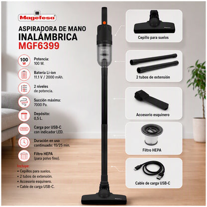 Aspiradora de mano inálambrica Magefesa 100W