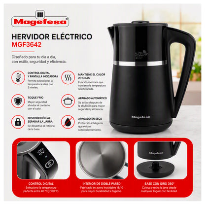 Hervidor Digital 1.7L Magefesa Alster Digit Mgf3642