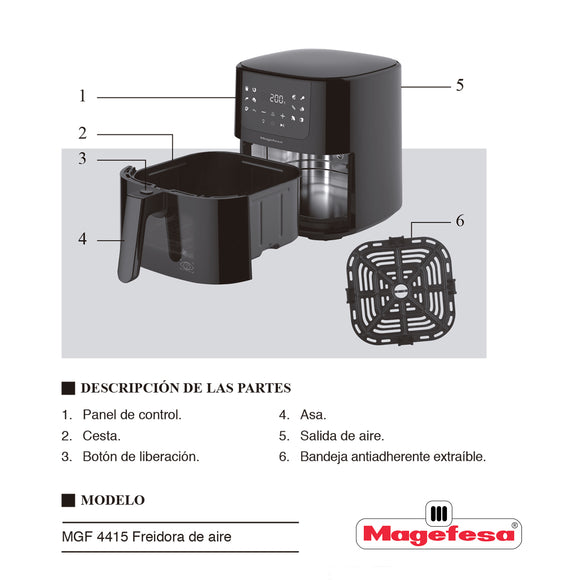 Freidora De Aire Magefesa Alisia 5L 1500W