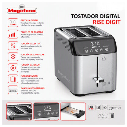 Tostador Eléctrico Digital Magefesa Rise Digit MGF3333