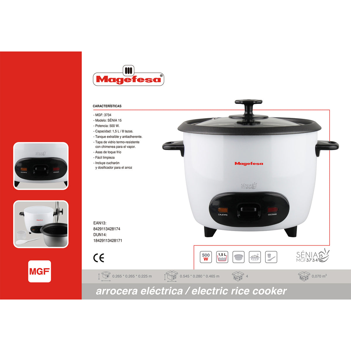 Arrocera Eléctrica Magefesa 1.5 L Senia MGF3734