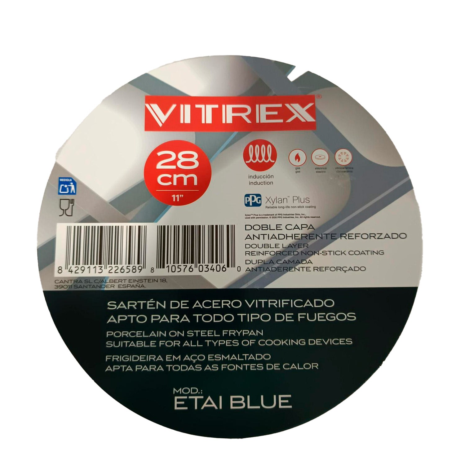 Sartén Etai Blue Vitrex 28 cm Antiadherente